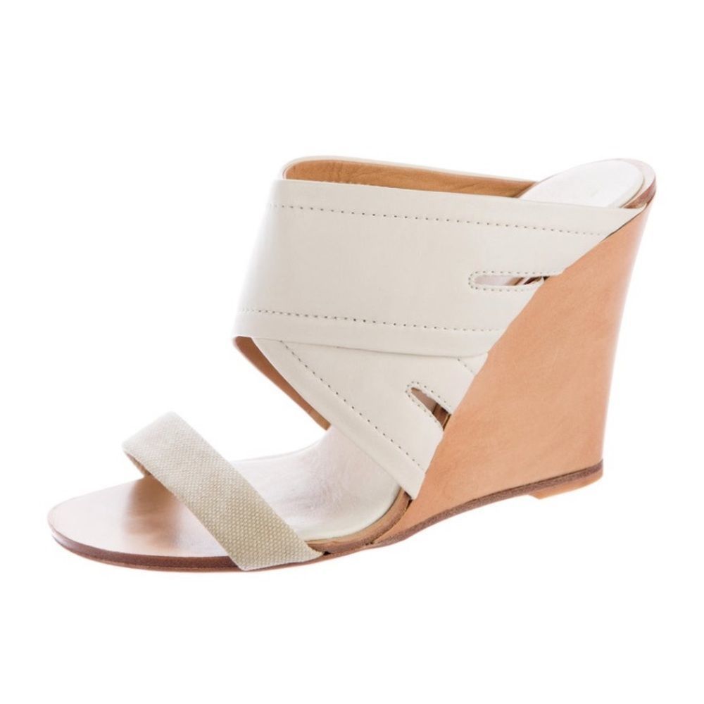 Rag & Bone ivory leather wedge heels